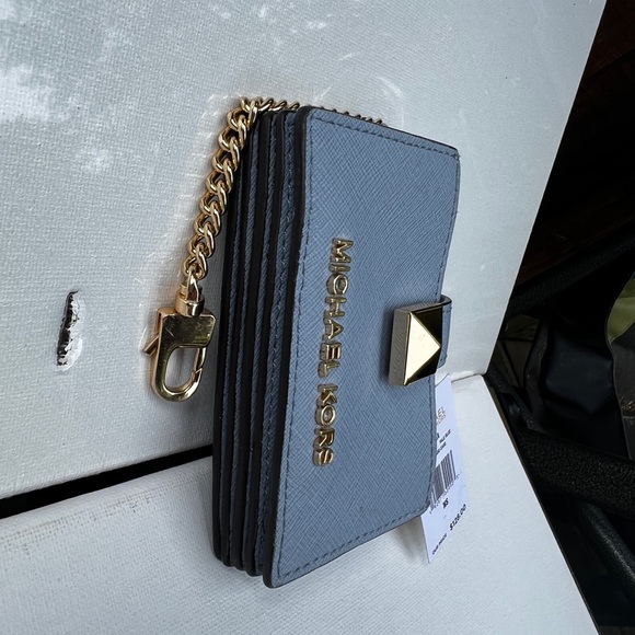 Michael Kors Karla Pale Blue Card Case Leather - Picture 10 of 10